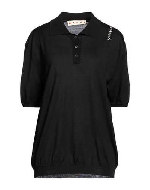 Woman Polo shirt Black Size 0 Virgin Wool, Silk