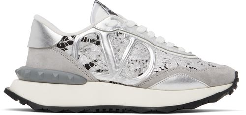 Valentino Garavani Silver & Gray Lacerunner Sneakers