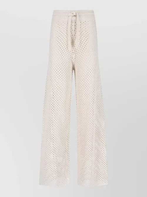 Golden Goose - wide leg crochet sheer trousers elastic waist