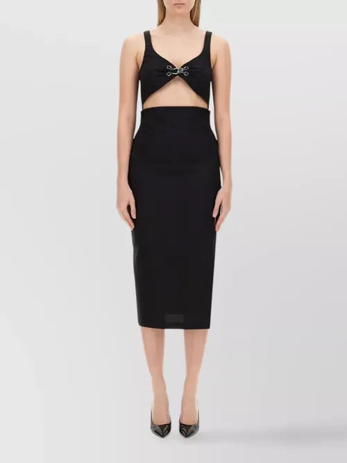 Moschino - cut-out midi dress metal embellishment