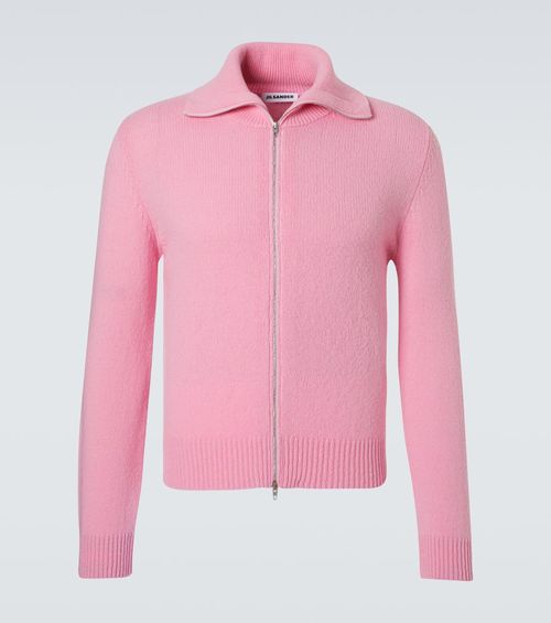 Wool-blend zip-up sweater