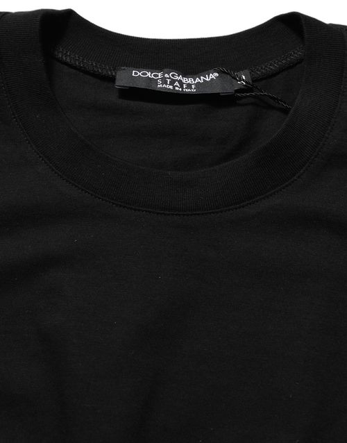 Cotton Crew Neck Sweater — Black