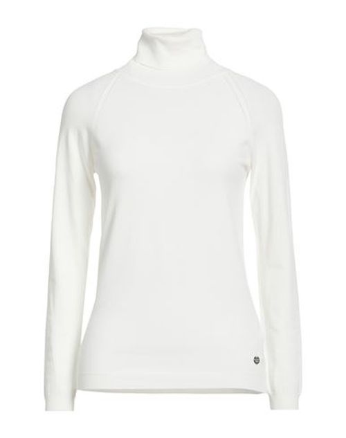 Knit Woman Turtleneck White Size L Viscose, Polyamide