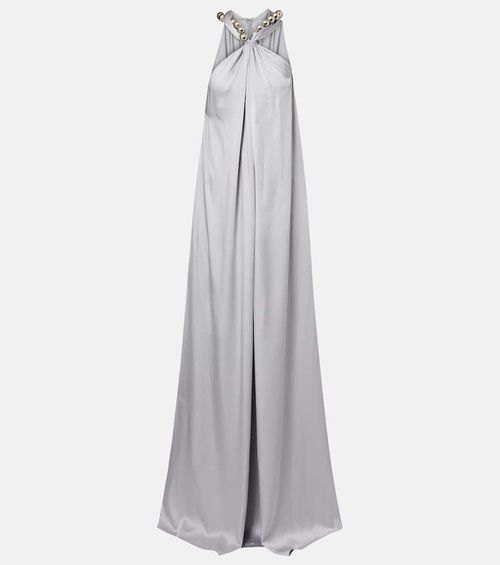 Embellished satin gown