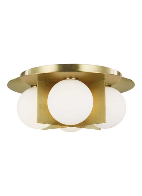Orbel 4-Light 6.30"H LED Flush Mount in Aged Bra