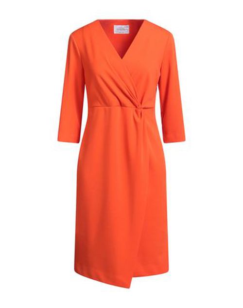 Woman Midi dress Orange Size XL Polyester, Elastane