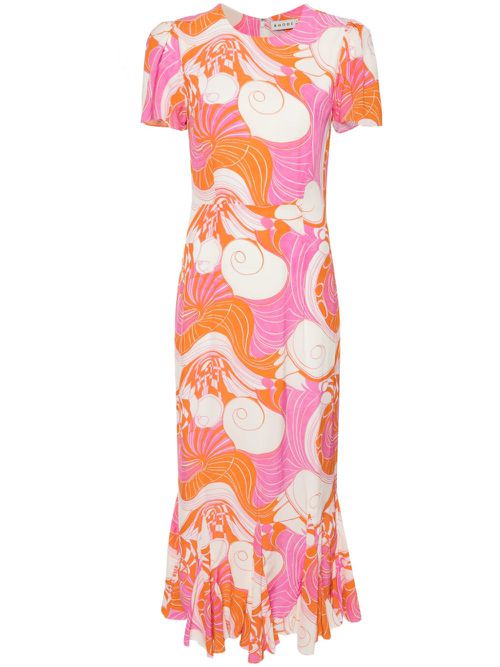 Lulani printed midi dress - White