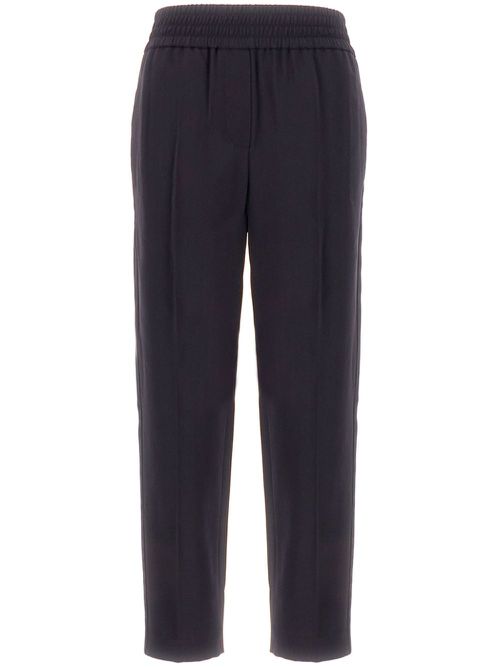 Elasticated-waistband trousers - Blue