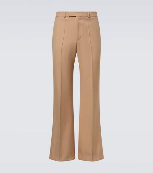 Virgin wool gabardine flared pants