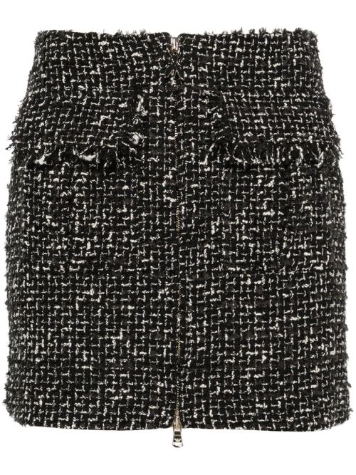 A-line tweed miniskirt - Black
