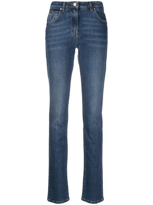 Washed-denim skinny jeans - Blue