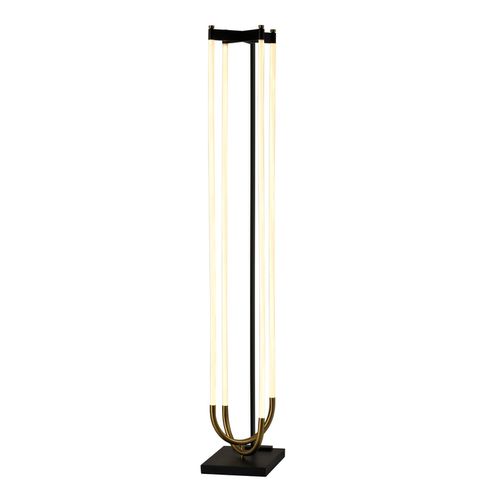 Black, Brushed Brass LED Floor Lamp from the Cascata Collection