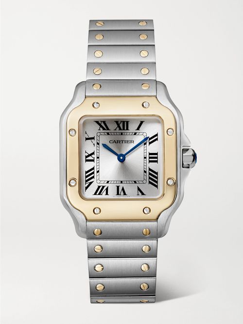 Santos De 34.5mm Stainless Steel And 18-karat Gold Watch - One size