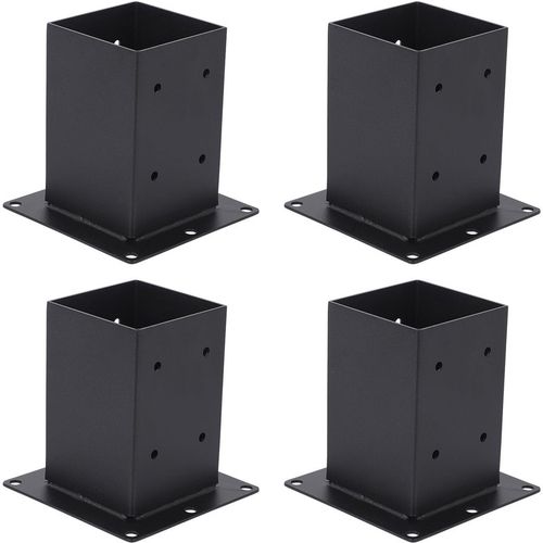 Garvee 4x4 Post Base 4 Pcs Heavy Duty Powder-Coated Post Anchor Deck Post Brackets Black