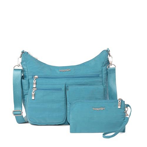 Baggallini Everywhere Bagg Crossbody Women 11x9 Lightweight Nylon Hobo Water-Resistant Travel Bag W/RFID Protection