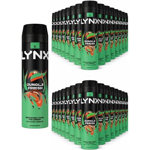 Lynx Jungle Fresh Body Spray Xl Hd Fragrance Deodorant, 200Ml, 30 Pack In Black