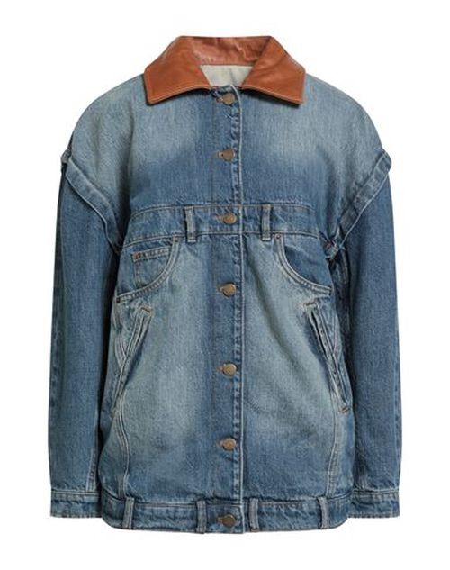 Woman Denim outerwear Blue Size 12 Cotton, Elastane