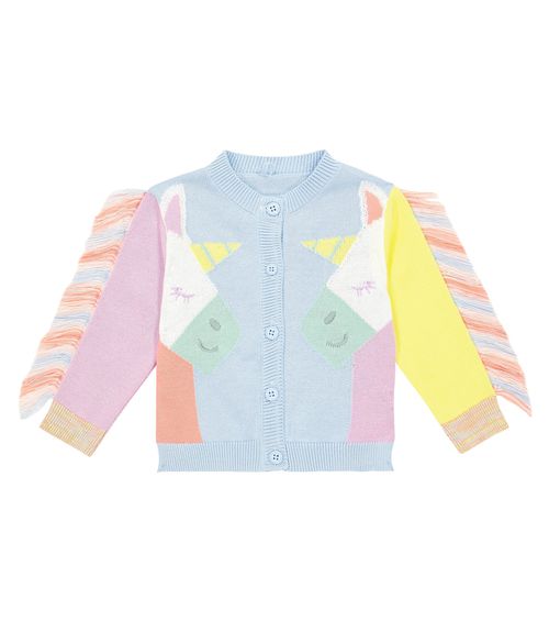 Baby ruffle-trimmed cotton cardigan