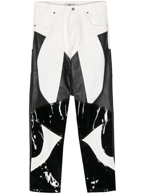 Colour-block tapered trousers - Black