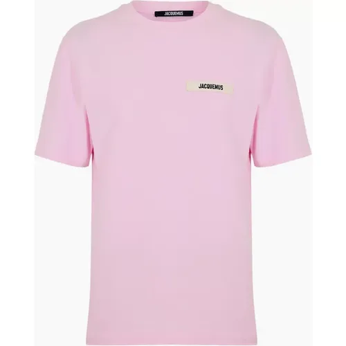 Men's Jacquemus The Gros Grain Logo T Shirt Pink