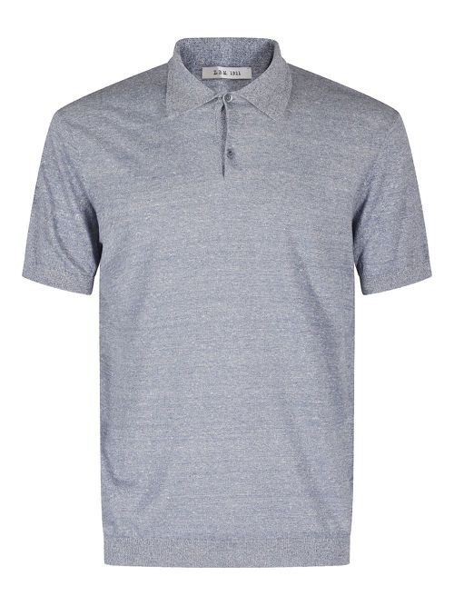 Mélange short-sleeve polo shirt - Grey