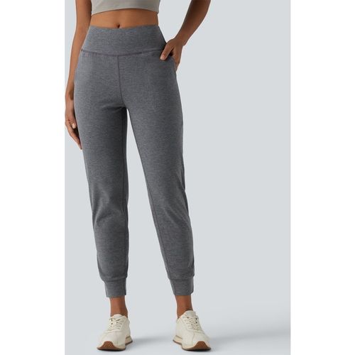 Halara Mid Rise Quick Dry Yoga Joggers with Pockets - Dusky Charcoal - XLregular