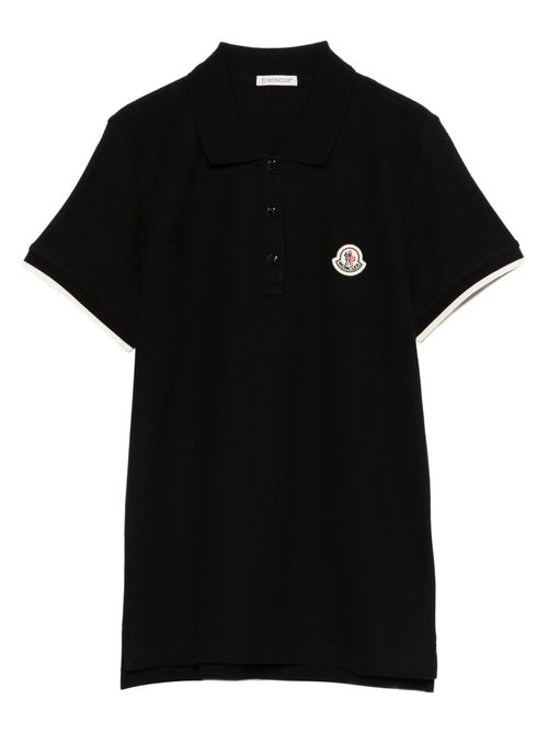 ColTher Short-Sleeve Snap-Button T-Shirt with Striped Cuffs, Logo Patch, Size S