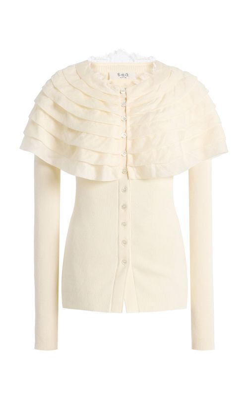 Wanda Ruffled Wool Cardigan - Moda Operandi