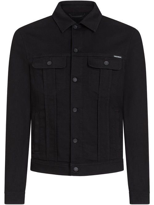 Buttoned-up denim jacket - Black