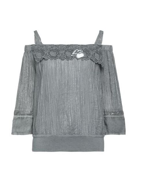 Woman Top Grey Size 8 Viscose, Linen