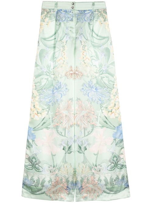 Dreaming in Dutch-print silk trousers - Green