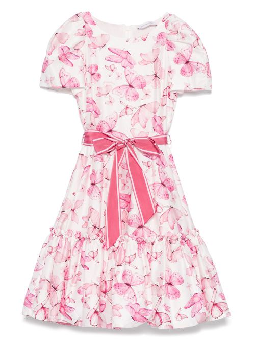 Butterfly-print dress - Pink