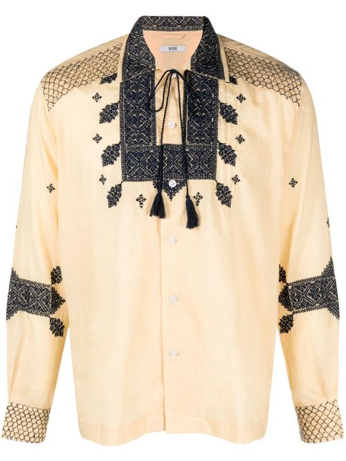 Eastern Mosaic cotton shirt - Neutrals