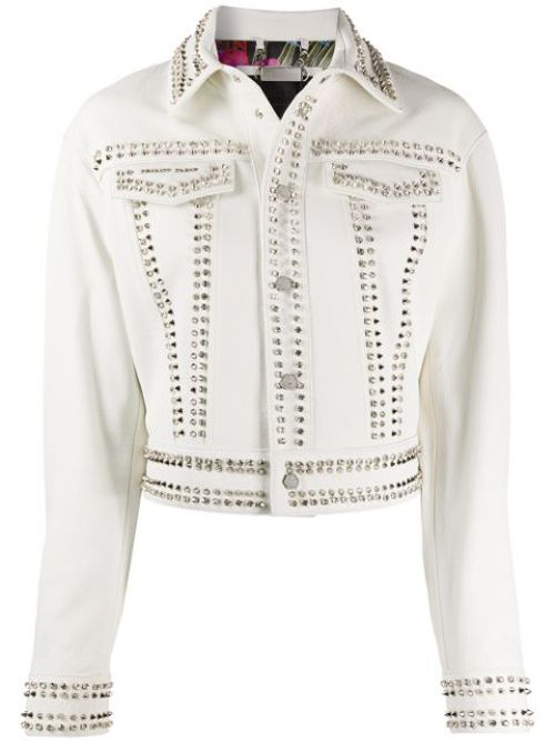 Skull stud leather jacket