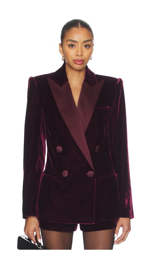 Retrofete blazer terciopelo reffie en color burgundy XS también en L