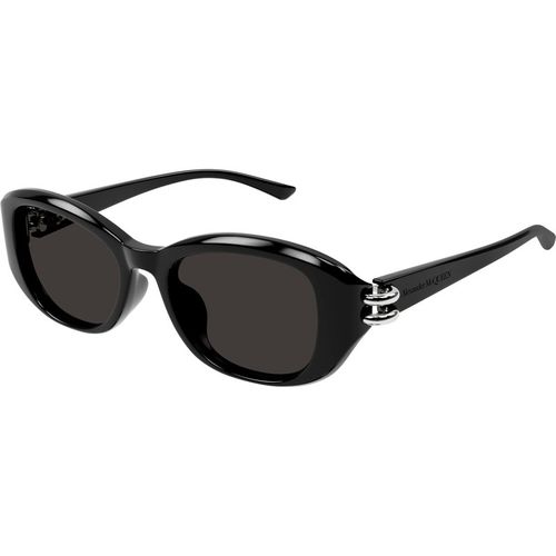 Alexander McQueen Woman Alexander McQueen AM0470SA 001 Sunglasses Acetate Black Grey Round
