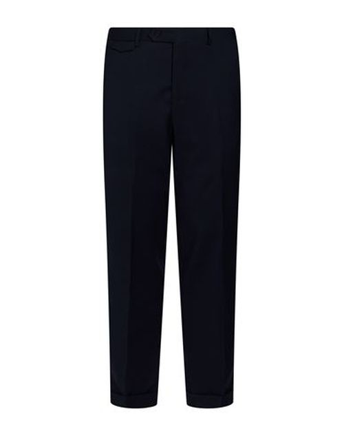 Man Pants Blue Size 34 Wool, Elastane