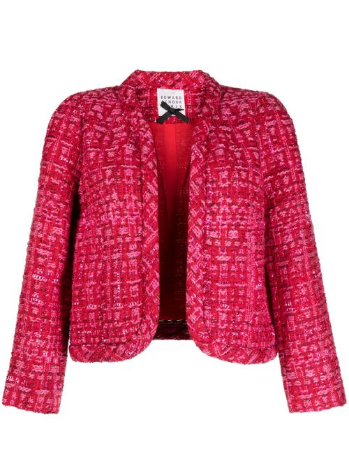Cropped tweed jacket - Red