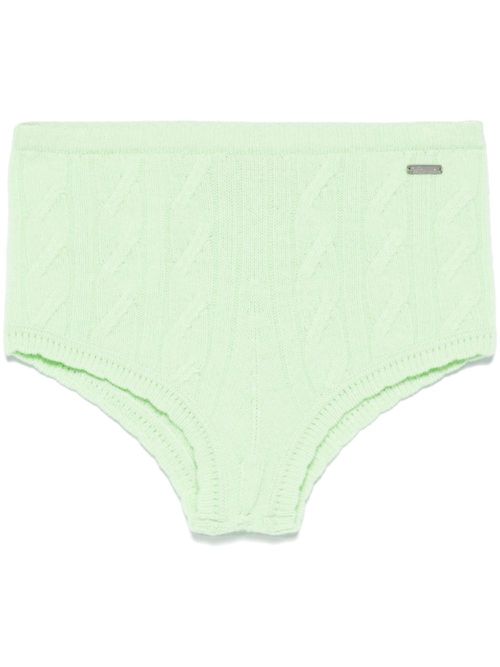 Cable-knit shorts - Green