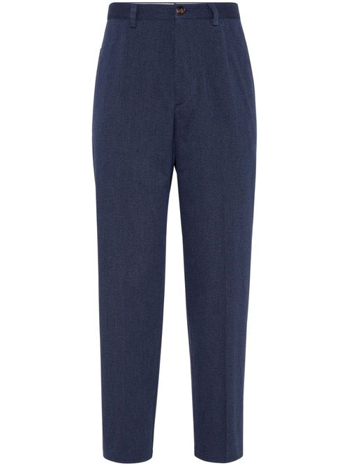 Cotton tapered trousers - Blue