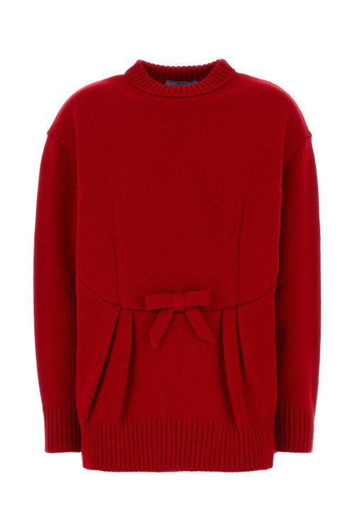 Red Wool Oversize Sweater