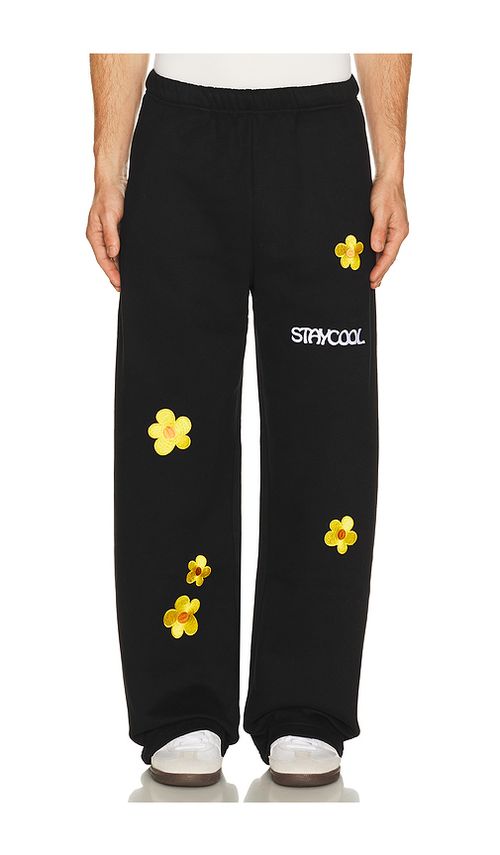 Stay Cool Sunflower Straight Sweatpants in Black. L also in S, M, XL/1X