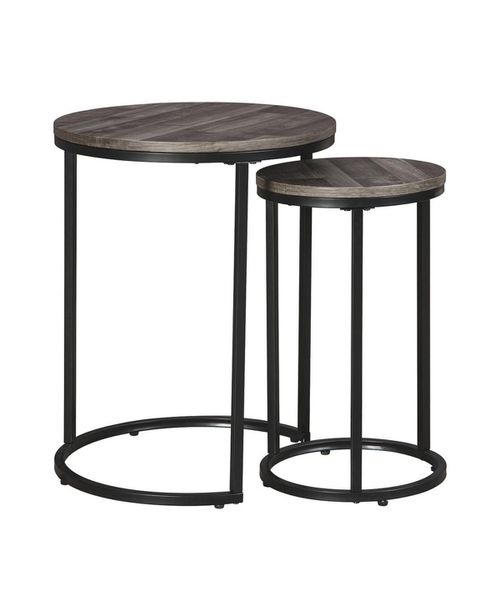 Accent Table Set of 2 – Stylish and Versatile Decor for Living Room, Bedroom, or Entryway - Black, Grey