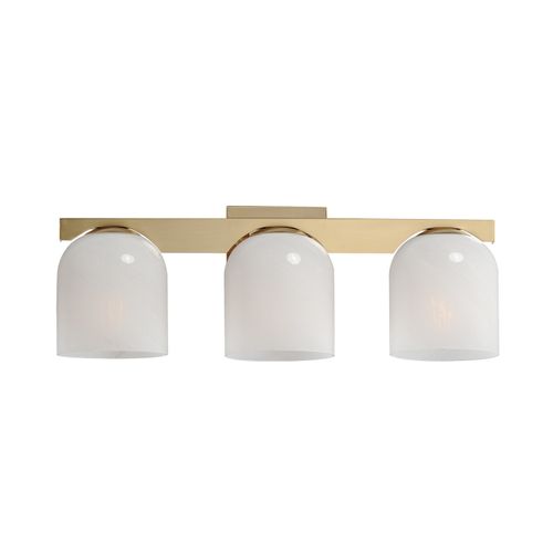 Natural Aged Brass Three Light Bath Vanity from the Scoop Collection