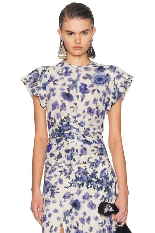 Isabel Marant Tullya Top in Blue - White,Blue. 34 also , 38