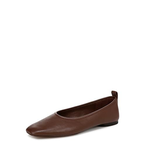 Vince Womens Vivian Ballet Flat Coffee Leather