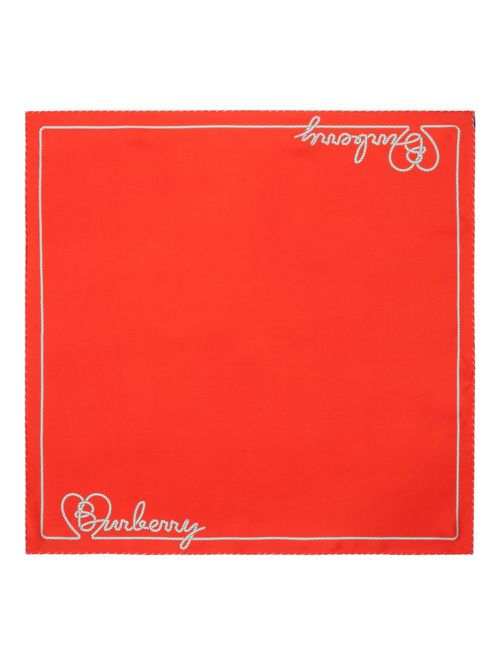 Burberry Heart-logo silk scarf - Red