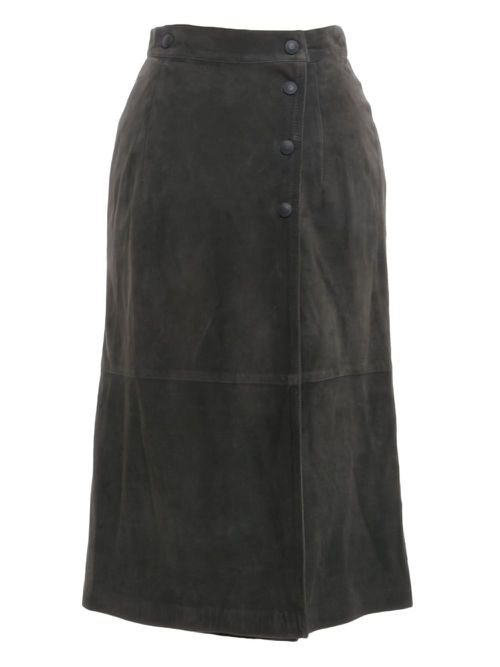 1990s suede midi skirt - Grey