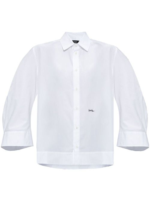 Logo-detail oversize shirt - White