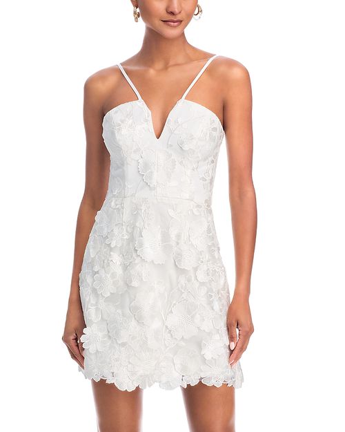 3D Flower Spaghetti Strap Mini Dress - Exclusive